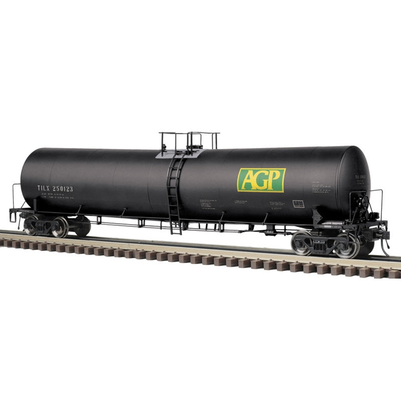 Atlas 3005024 Trinity 25,500-Gallon Tank Car - 3-Rail - Ready to Run - Master(R) -- AGP TILX (black, green, yellow), O