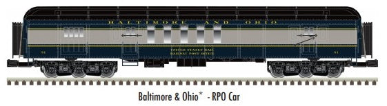 Atlas O Premier 3007043 70' Madison Heavyweight RPO Car, Baltimore and Ohio