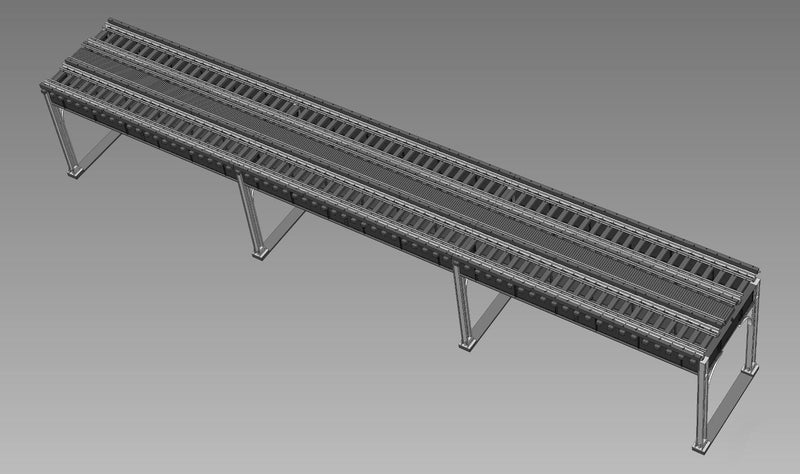 PREORDER Rapido HO 301001 Elevated Transit Display Double Track Assembled, Straight Sections (3-Pack)