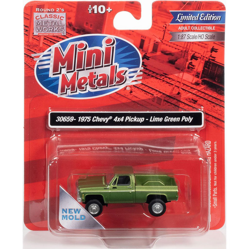 CLASSIC METAL WORKS 30659 1975 CHEVY PICKUP 4X4 (LIME GREEN POLY) 1:87 HO SCALE