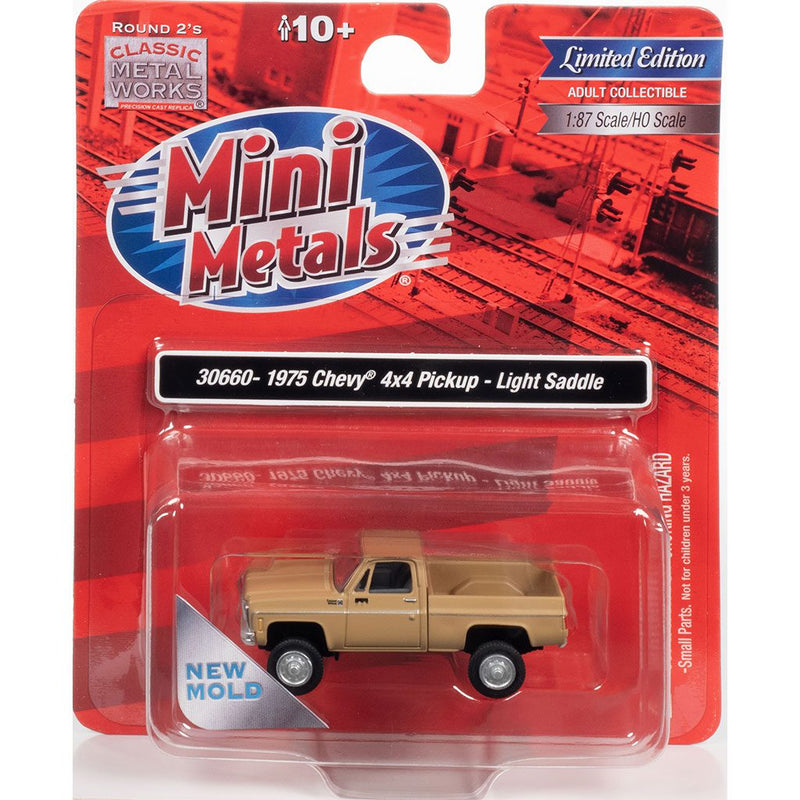 CLASSIC METAL WORKS 30660 1975 CHEVY PICKUP 4X4 (LIGHT SADDLE) 1:87 HO SCALE