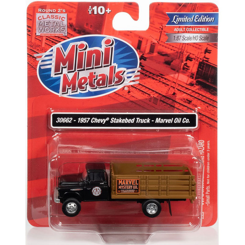 CLASSIC METAL WORKS 30662 1957 CHEVY STAKEBED TRUCK (MARVEL OIL CO) 1:87 HO SCALE