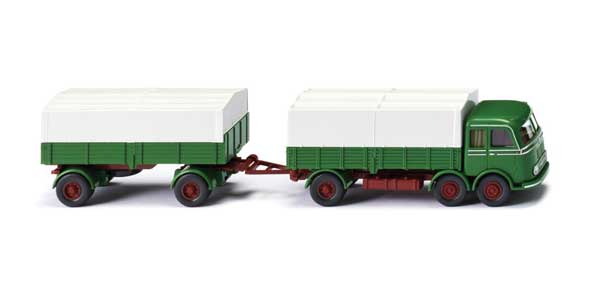PREORDER Wiking HO 42905 1958 Magirus Low-Side Truck with Cover, Thorl | 53.54