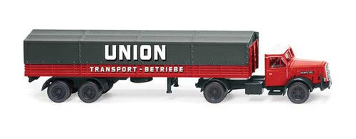 Wiking HO 51406 1950-1955 Henschel Hauber Tractor with Trailer, Union Transport