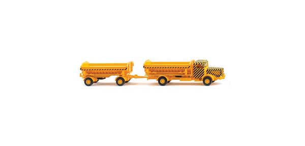 PREORDER Wiking HO 67506 1950-1956 Bussing 8000 Dump Truck with Trailer, Yellow, Black | 50.99