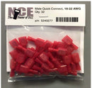 NCE 524277 18-22 AWG Male Quick Connects, Red (32)