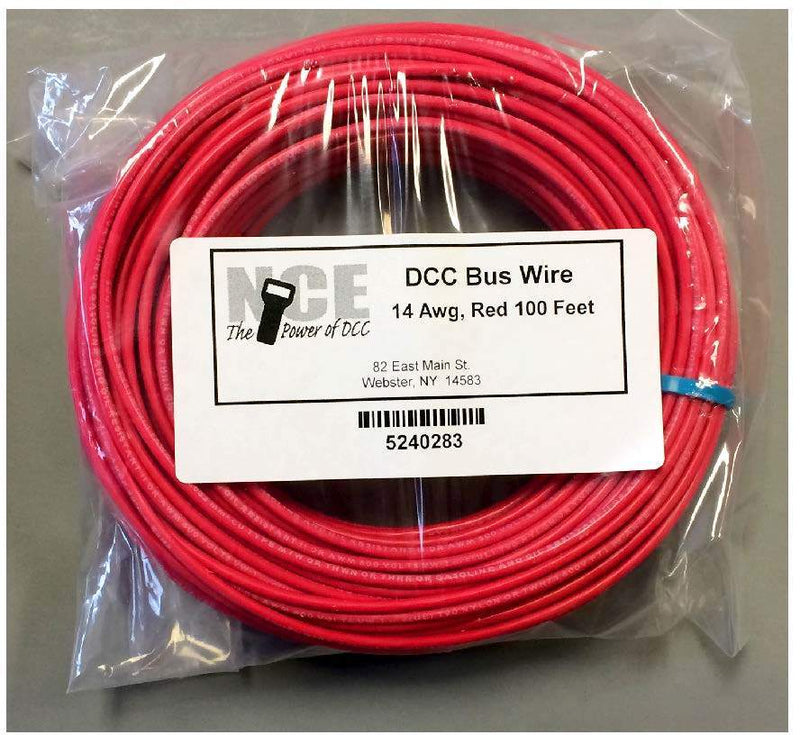 NCE 524283 14 AWG DCC Main Bus Wire, Red (100')