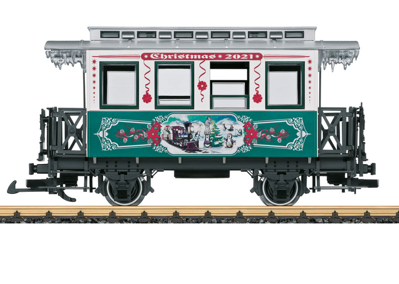 LGB G 36021 Wooden 2-Axle Passenger Car, 2021 Christmas Car