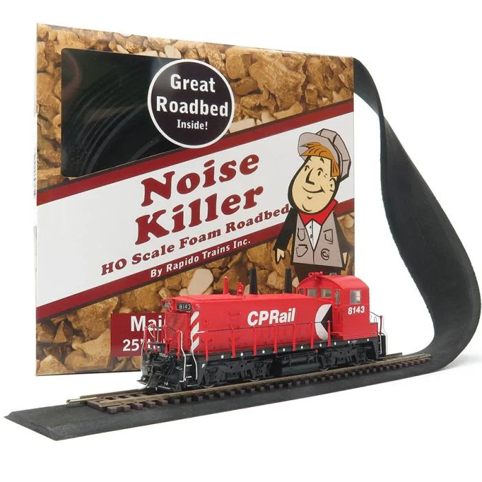 Rapido Trains Inc 320501  Noise Killer Foam Roadbed -- Mainline 1/8" 3.5mm Thick, 1-1/2" Top Width, 1-7/8" Base Width, 25' Roll, HO