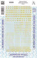 Microscale HO 90008 Railroad Roman Letters and Numbers, Dulux Gold