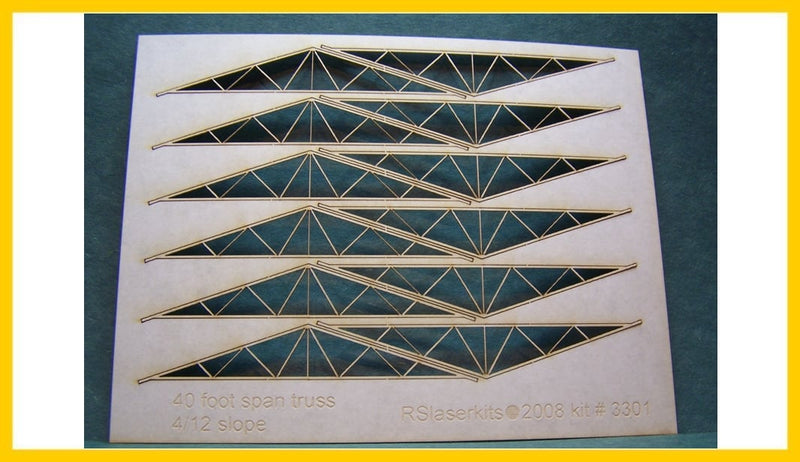 RSlaserKits 3301 Trusses (40 foot) pack of 12, N Scale