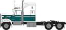 Trainworx N 49045 1970s Kenworth W900 Seminole Tractor with 60" VIT Aerodyne Cab, Assembled, White, Green