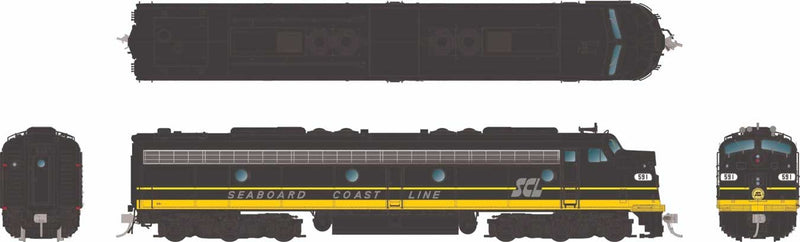 PREORDER Rapido 28095 HO EMD E8A - Standard DC -- Seaboard Coast Line
