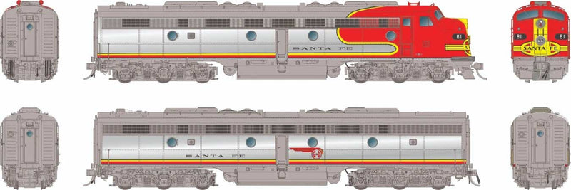 PREORDER Rapido 28074 HO EMD E8 A-B Set - Standard DC -- Santa Fe