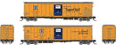 PREORDER Rapido 561011A N Class RR-56 Mechanical Reefer - Ready to Run -- Santa Fe (orange, blue, black, Mixed Slogans, Square Logo)