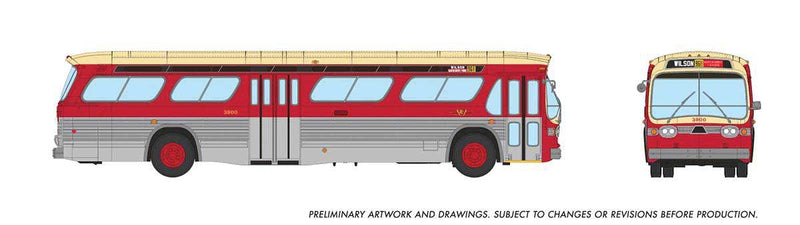 PREORDER Rapido 751099 HO 1959-1986 GM New Look/Fishbowl Bus - Deluxe Lighted - Assembled -- Toronto Transit Commission TTC