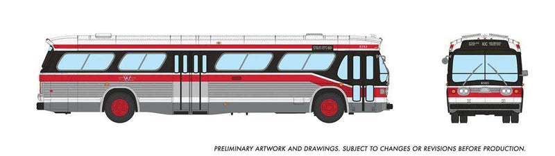 PREORDER Rapido 751100 HO 1959-1986 GM New Look/Fishbowl Bus - Deluxe Lighted - Assembled -- Toronto Transit Commission TTC