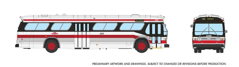 PREORDER Rapido 751103 HO 1959-1986 GM New Look/Fishbowl Bus - Deluxe Lighted - Assembled -- Toronto Transit Commission TTC