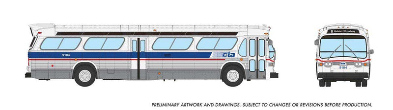 PREORDER Rapido 753137 HO 1959-1986 GM New Look/Fishbowl Bus - Deluxe Lighted - Assembled -- Chicago Transit Authority CTA