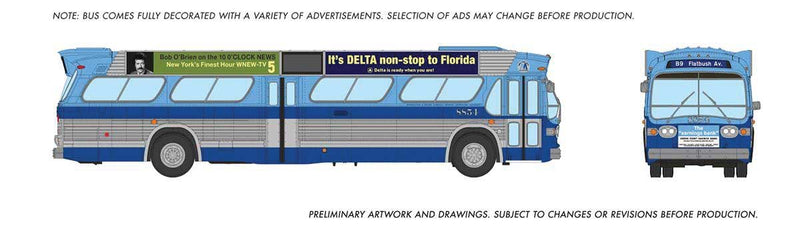 PREORDER Rapido 753146 HO 1959-1986 GM New Look/Fishbowl Bus - Deluxe Lighted - Assembled -- New York MTA