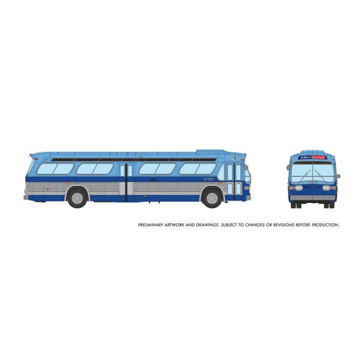 PREORDER Rapido 753147 HO 1959-1986 GM New Look/Fishbowl Bus - Deluxe Lighted - Assembled -- New York MTA