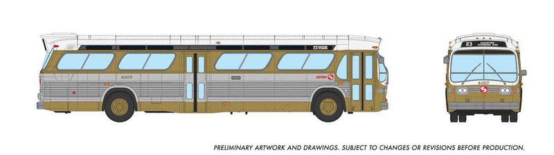 PREORDER Rapido 753159 HO 1959-1986 GM New Look/Fishbowl Bus - Deluxe Lighted - Assembled -- Philadelphia SEPTA