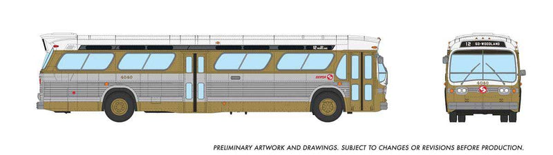 PREORDER Rapido 753161 HO 1959-1986 GM New Look/Fishbowl Bus - Deluxe Lighted - Assembled -- Philadelphia SEPTA