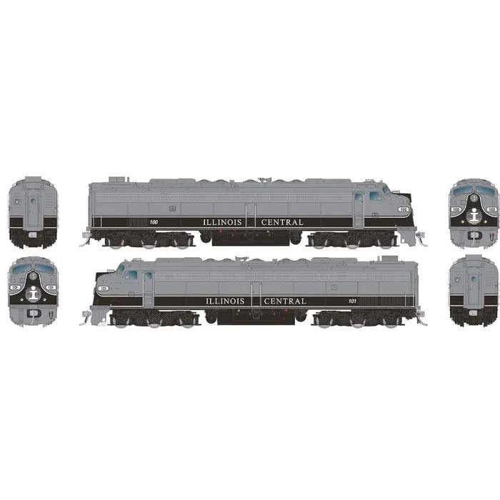 PREORDER Rapido 28817 HO Rebuilt EMD E8A-E8A with Head-End Power HEP Set - Standard DC -- Illinois Central