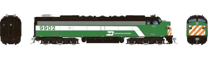 PREORDER Rapido 28313 HO Rebuilt EMD E8A with Head-End Power HEP - Standard DC -- Burlington Northern