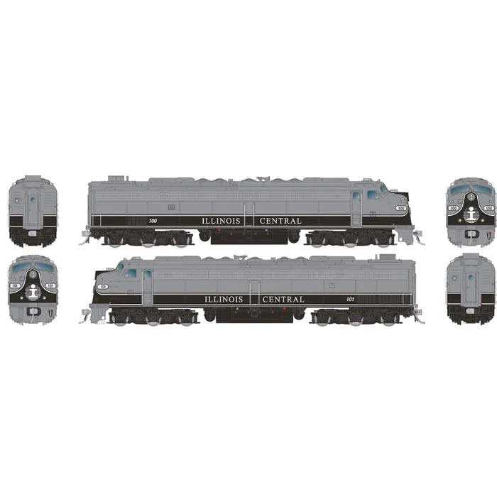 PREORDER Rapido 28317 HO Rebuilt EMD E8A-E8A with Head-End Power HEP Set - Standard DC -- Illinois Central