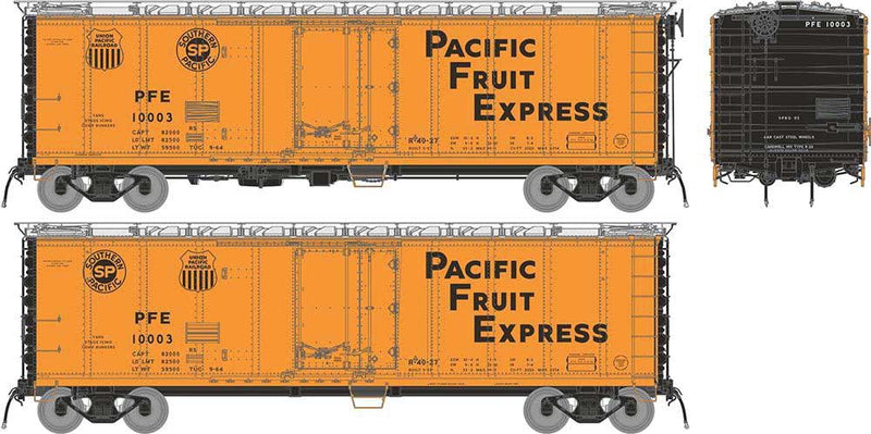 PREORDER Rapido 196004 HO Class R-40-27 Steel Reefer 6-Pack - Ready to Run -- Pacific Fruit Express Set