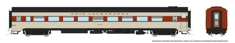 PREORDER Rapido 100394 HO CC&F Lightweight Coach - Ready to Run - Super Continental Line(TM) -- Erie Lackawanna