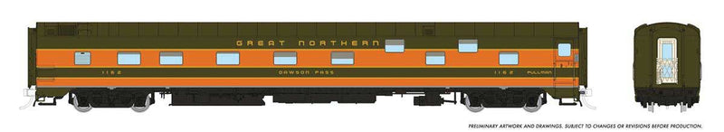 PREORDER Rapido 101164 HO Duplex Sleeper - Ready to Run - Super Continental Line(TM) -- Great Northern