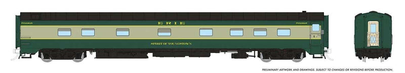 PREORDER Rapido 104113 HO 10-5 Sleeper - Ready to Run - Super Continental Line(TM) -- Erie "Spirit of Youngstown" (2-Tone Green)