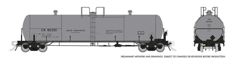 PREORDER Rapido 135013 HO Procor GP20 20,000-Gallon Tank Car 6-Pack - Ready to Run -- Canadian National (Company Service, gray)