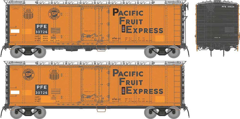 PREORDER Rapido 196007A HO Class R-40-27 Steel Reefer - Ready to Run -- Pacific Fruit Express Set