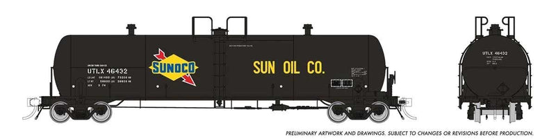 PREORDER Rapido 135019A HO Procor GP20 20,000-Gallon Tank Car - Ready to Run -- Sunoco UTLX (black, yellow, white, red, Sun Oil Co. Lettering)