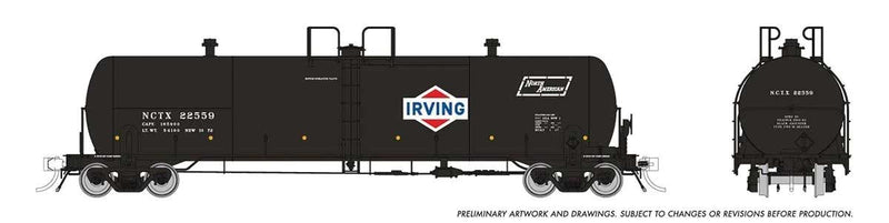 PREORDER Rapido 135014A HO Procor GP20 20,000-Gallon Tank Car - Ready to Run -- Irving Oil NCTX (black, white, blue, red, NACC Logo)