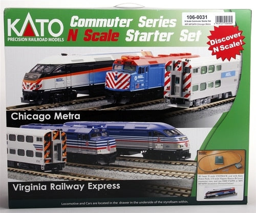 Kato N 1060031 Chicago Metra MP36PH Commuter Series Starter Set