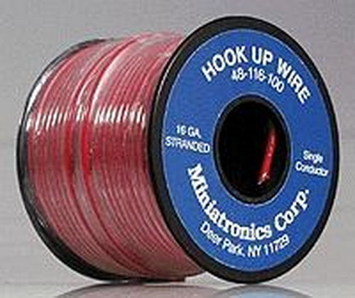 Miniatronics 4816501 16 Gauge Stranded Heavy Duty Wire, Red (100')