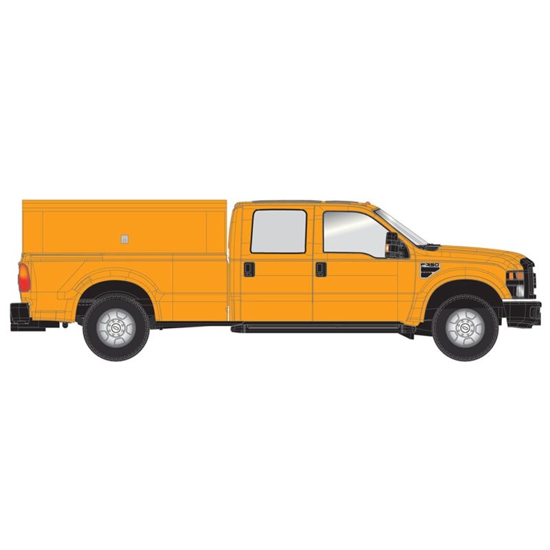 Atlas 35000005 Ford(R) F-350 Crew-Cab Pickup Truck - Assembled -- Safety Orange with Utility Cap, HO