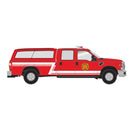 Atlas 35000010 Ford(R) F-350 Crew-Cab Pickup Truck - Assembled -- Fire with Z-Stripe and Cap (red, white), HO