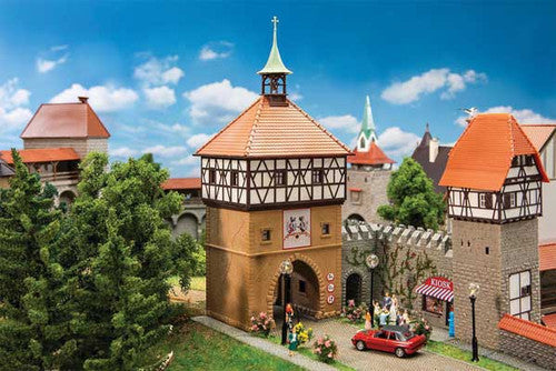 Faller HO 191789 Old Town Gate with Wall Kit