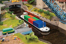 Faller HO 131013 River Freight Boat with Containers Kit Water-Level Kit