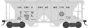 PREORDER Bowser HO 43594 70-Ton 2-Bay Covered Hopper with Open Sides, Chicago Great Western