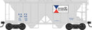 PREORDER Bowser HO 43592 70-Ton 2-Bay Covered Hopper with Open Sides, Alcoa Aluminum