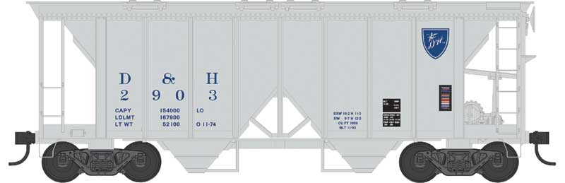 PREORDER Bowser HO 43604 70-Ton 2-Bay Covered Hopper with Open Sides,