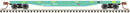 Atlas 50005569 50' Steel Flatcar with Stakes - Ready to Run -- Union Pacific 914972 (MOW green, black), N Scale