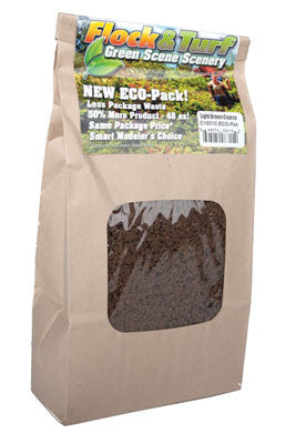 Scenic Express HO 831E Flock & Turf Light Brown Coarse Ground Cover ECO Pack Bag 48oz