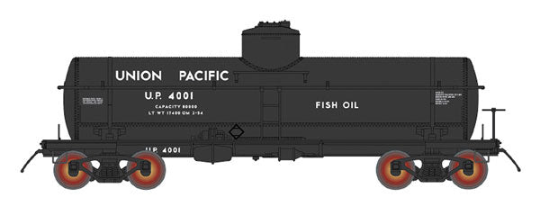 Intermountain Railway Company 46350-06 ACF Type 27 Riveted 8000-Gallon Tank Car - Ready to Run -- Union Pacific (black), HO